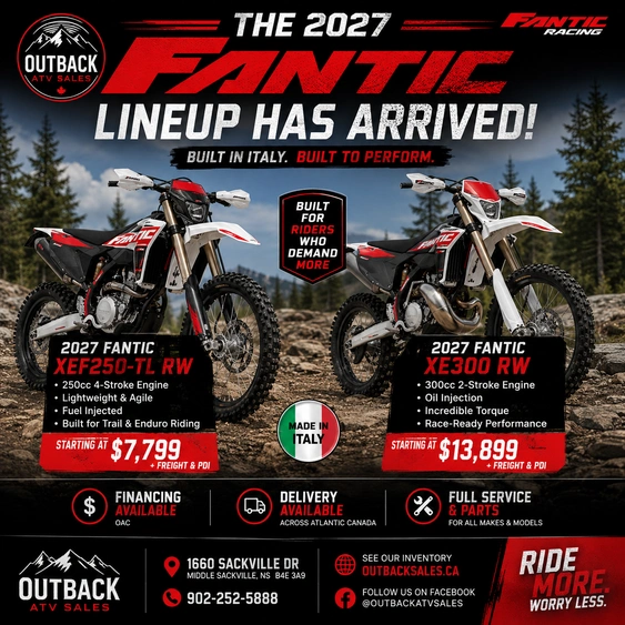 🏁🔥 THE 2027 FANTIC LINEUP HAS ARRIVED AT OUTBACK ATV SALES! 🔥🏁 alt