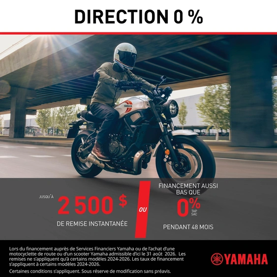 Direction 0% pour votre Moto Yamaha 2026 à Drummondville alt