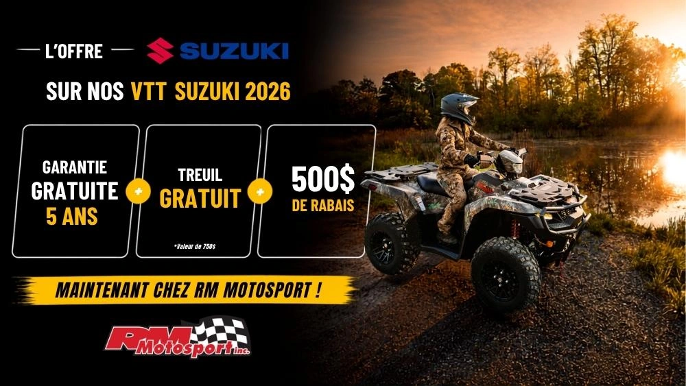 Promotion Suzuki KingQuad 2026 | RM Motosport alt