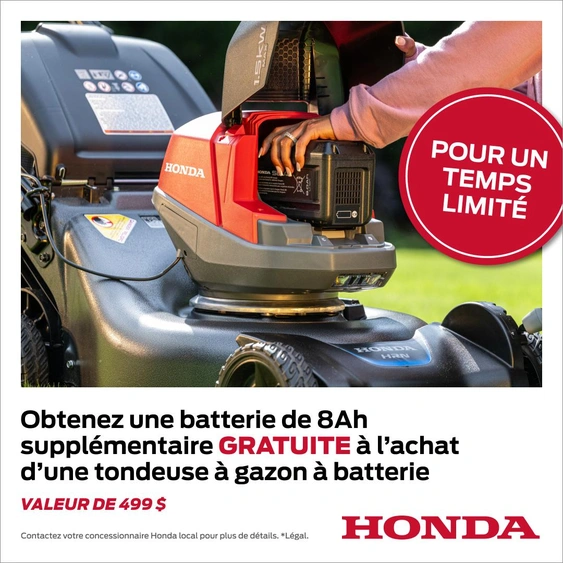 Batterie GRATUITE pour votre nouvelle tondeuses électriques alt