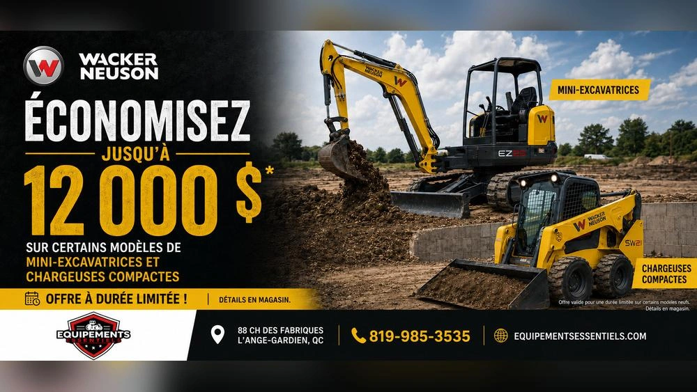 Wacker Neuson – Économisez jusqu’à 12 000 $ alt