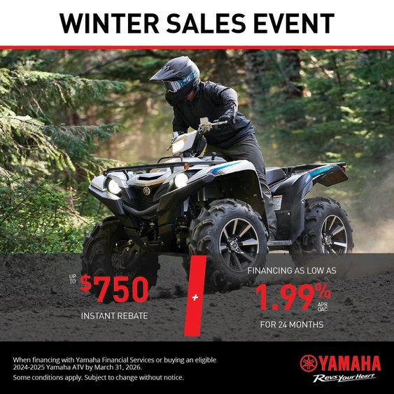 Winter sales event on Yamaha ATVs alt