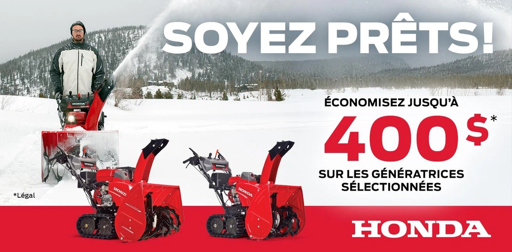 Promotion souffleuses à neige Honda – Jusqu’à 400 $ de rabais chez RM Motosport à Victoriaville! alt