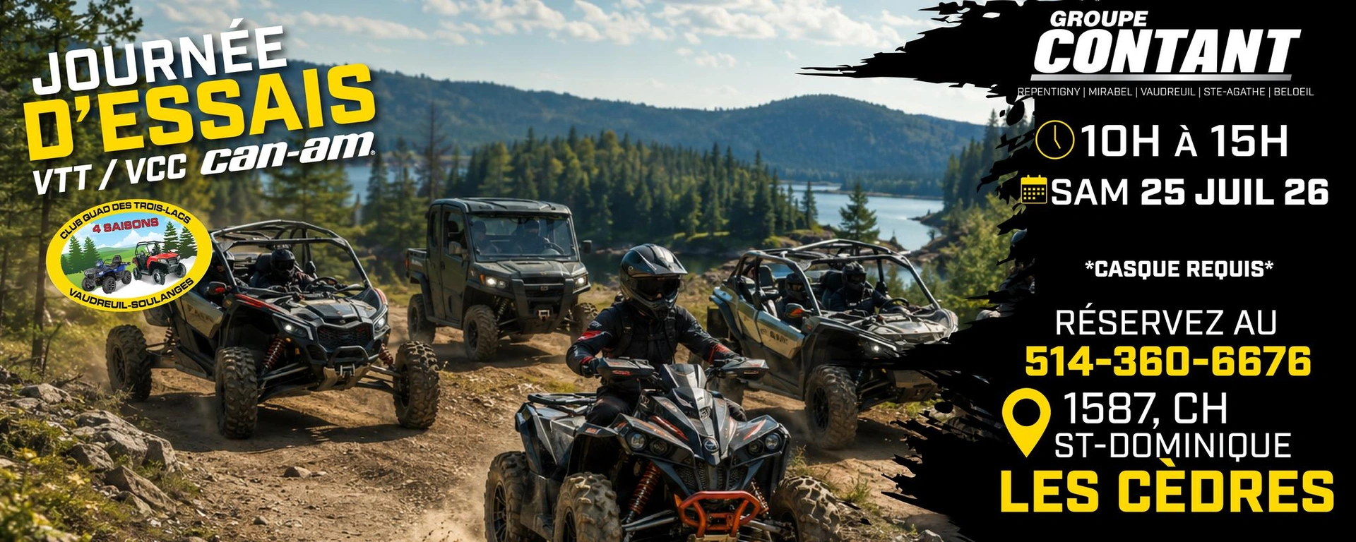 Venez essayer les tout derniers VTT et VCC Can-Am à notre succursale de Vaudreuil, le 25 juillet dès 10 h! alt