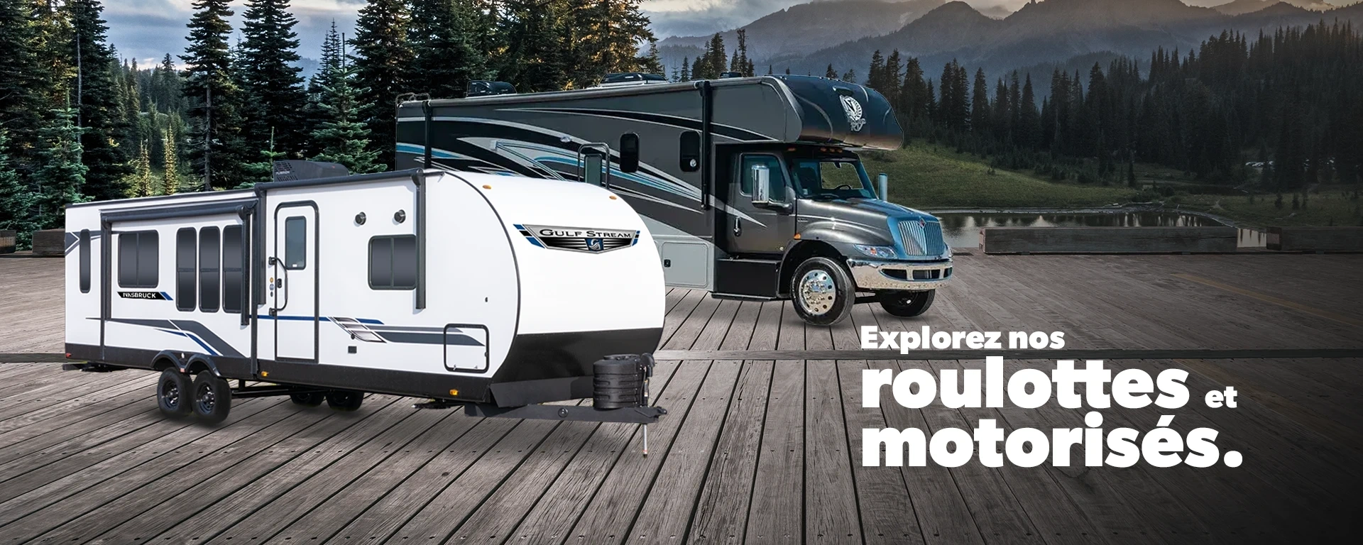 Explorez nos roulottes et motorisés. alt