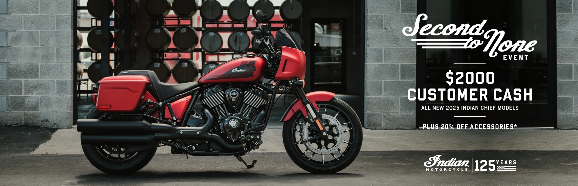 Get up to $2000 Customer Cash or 1.99% for 36 months on select 2025 Chief Models
