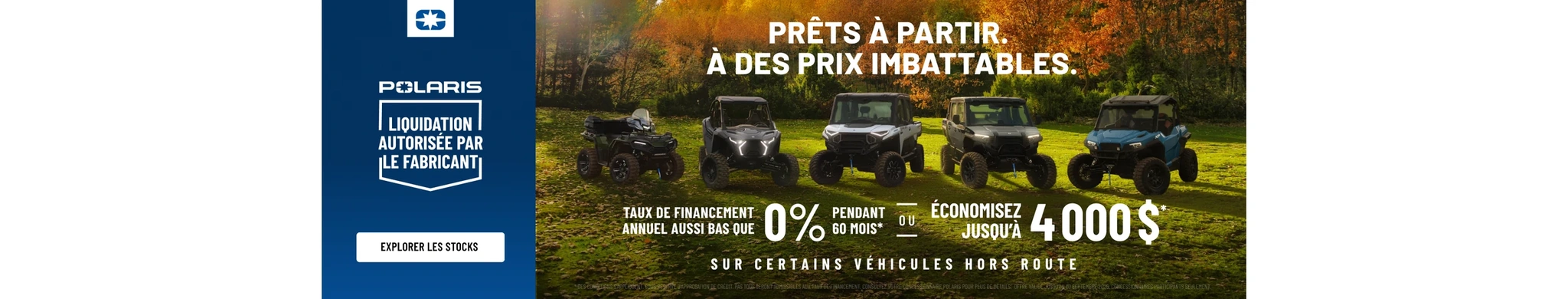 Jusqu’à 4 000 $ de remise ou taux de financement aussi bas que 0,00 % pendant 60 mois sur certains modèles