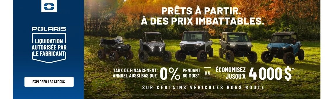 Jusqu’à 4 000 $ de remise ou taux de financement aussi bas que 0,00 % pendant 60 mois sur certains modèles