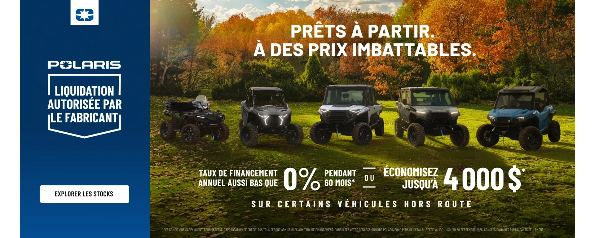 Jusqu’à 4 000 $ de remise ou taux de financement aussi bas que 0,00 % pendant 60 mois sur certains modèles alt