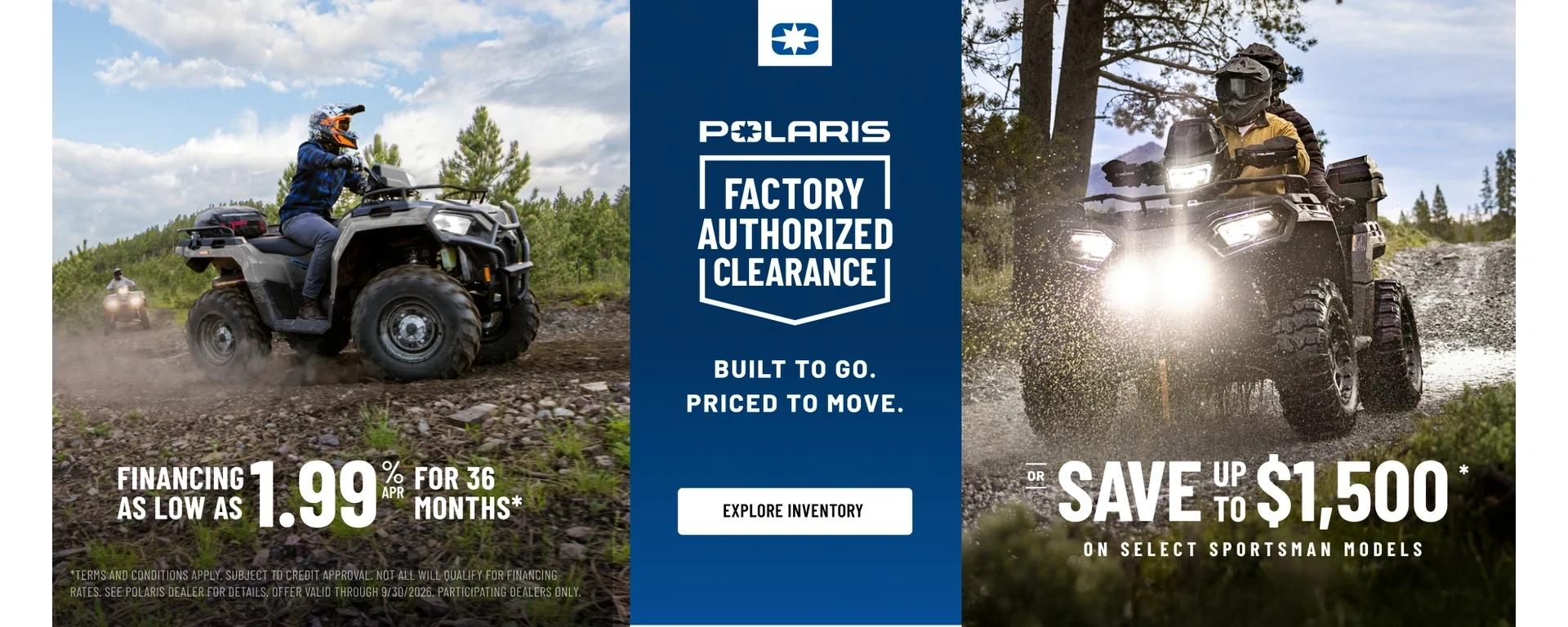 Up to $1,500 off or Financing as low as 1.99% for 36 months on select Models (NATIONAL) alt