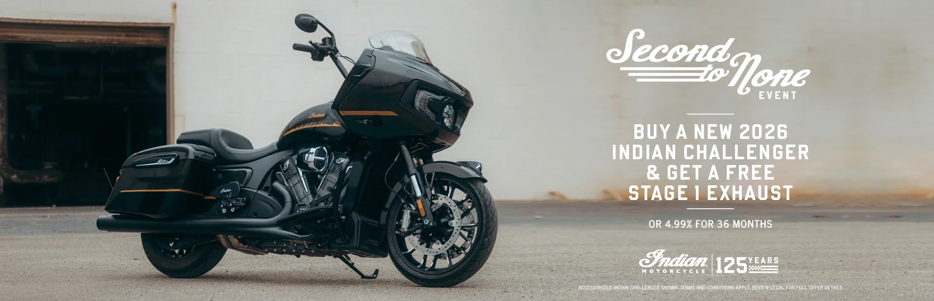 Receive a Stage 1 Slip-On Free with Purchase of a NEW Indian Motorcycle Challenger alt