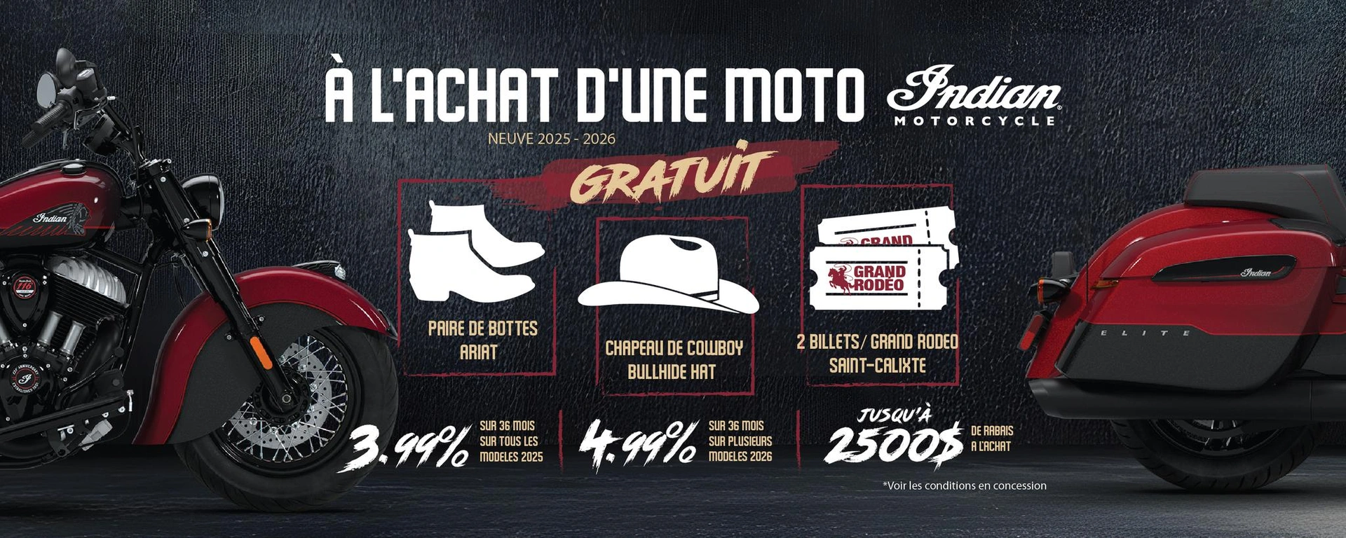 À l'achat d'une moto Indian - 3 cadeaux gratuits alt