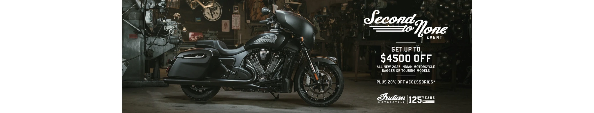 Get up to $4500 off from Customer Cash & Trade-In Credits or 1.99% for 36 months on select 2025 Bagger or Touring Models