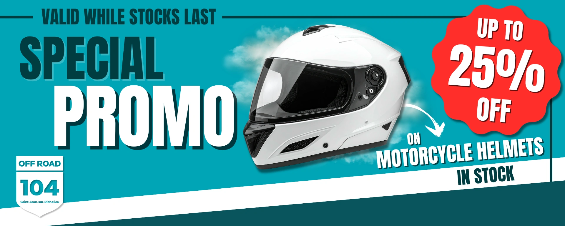 Enjoy up to 25% off select in-stock motorcycle helmets. alt