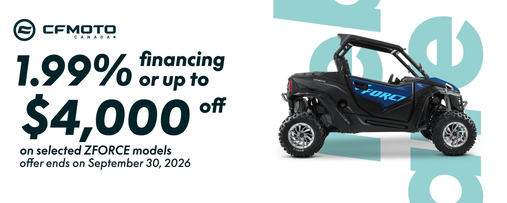 CFMOTO - ZFORCE - 1,99% Financing or Up to $4,000 OFF alt