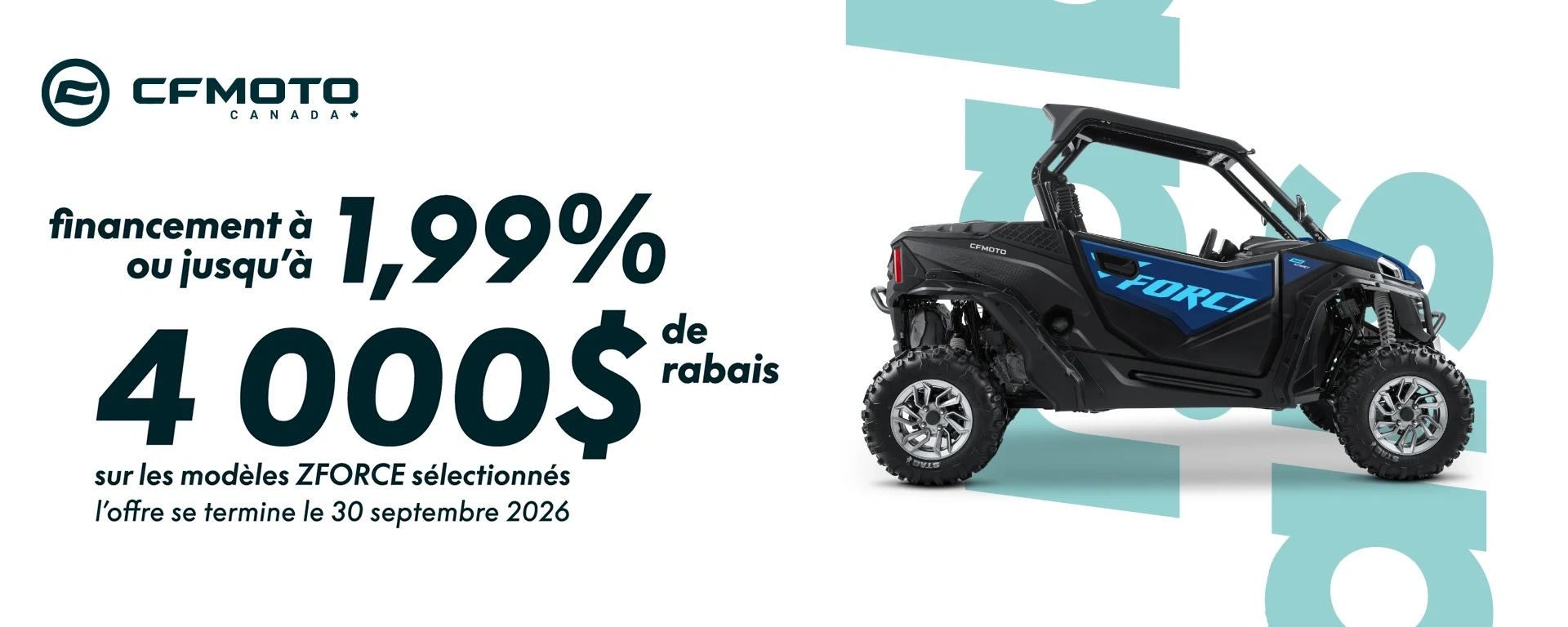 CFMOTO - ZFORCE - Financement à 1,99% ou Jusqu'à 4 000 $ de rabais alt