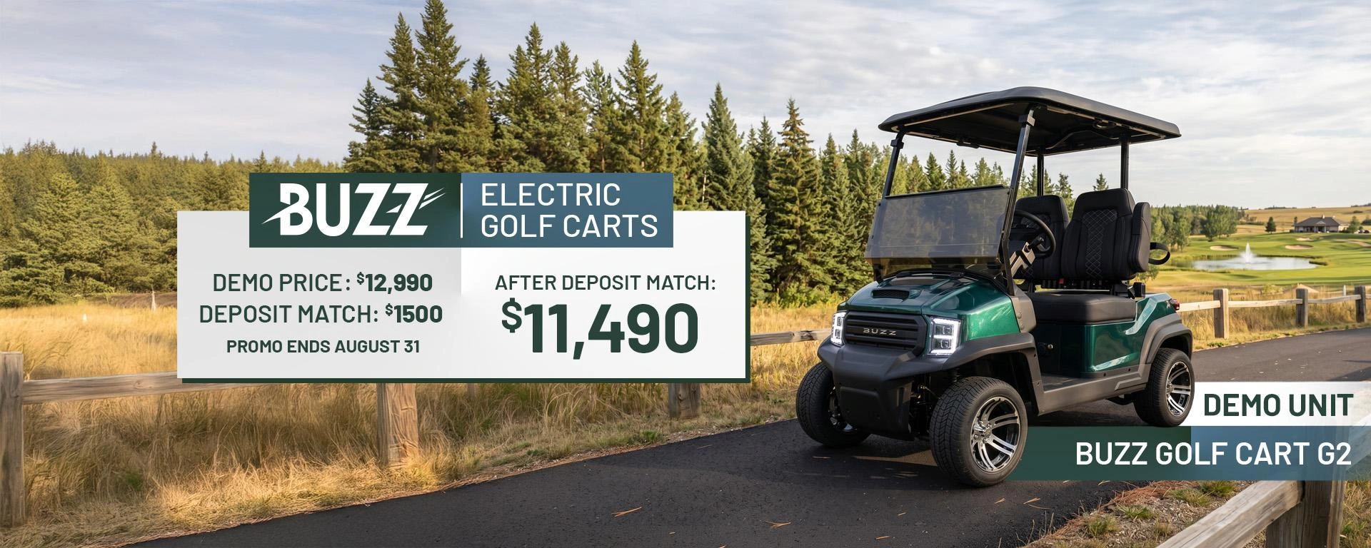 Buzz G2 Golf Carts Demo Unit Promotion alt