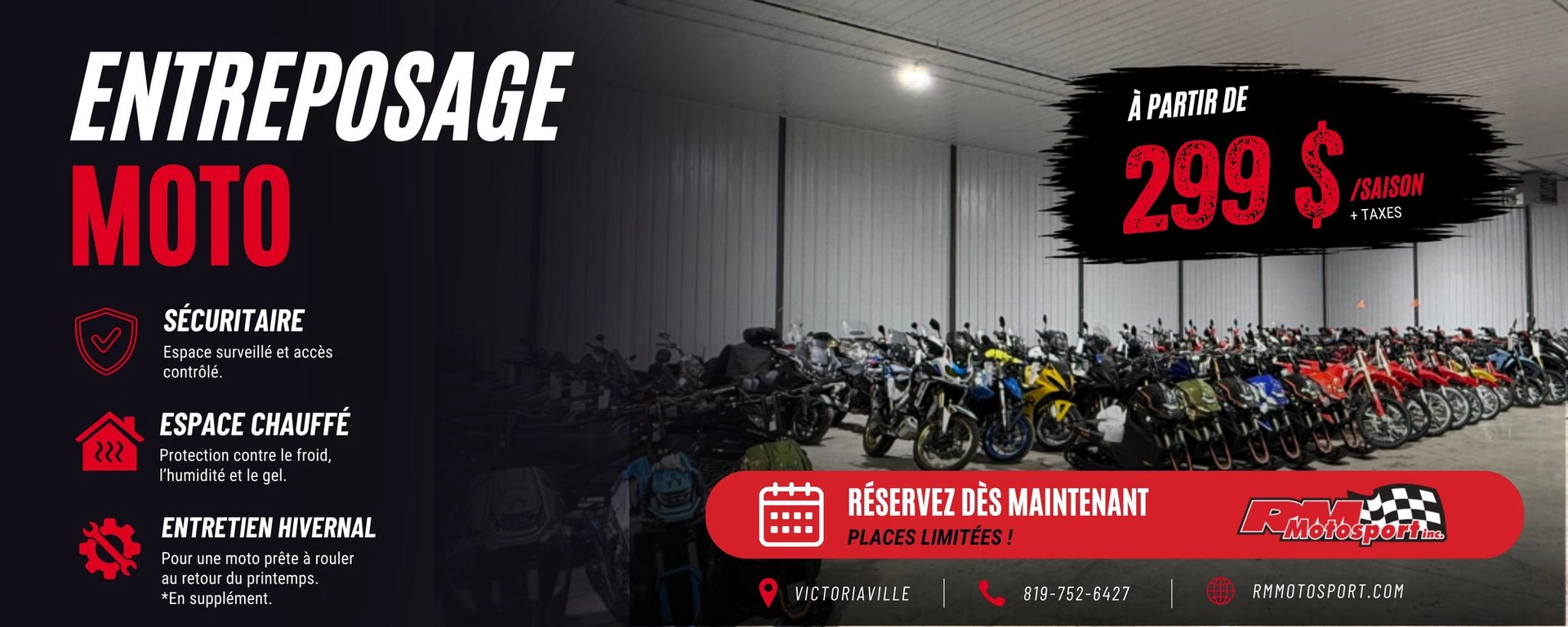 Service d'entreposage moto RM Motosport alt