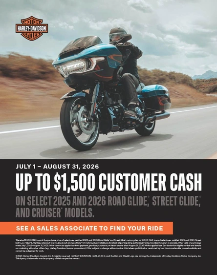 Get 1 500$ off on selected 2026 touring models! alt