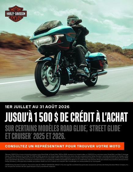 Rabais de 1 500$ sur certains modèles touring 2026! alt