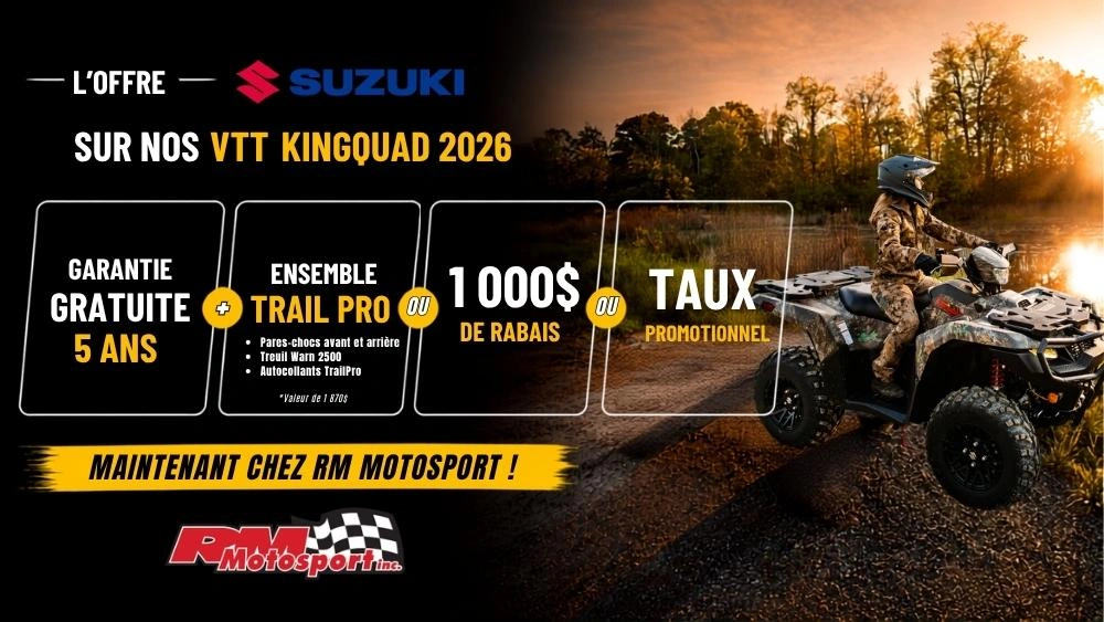 Promotion Suzuki KingQuad 2026 | RM Motosport alt