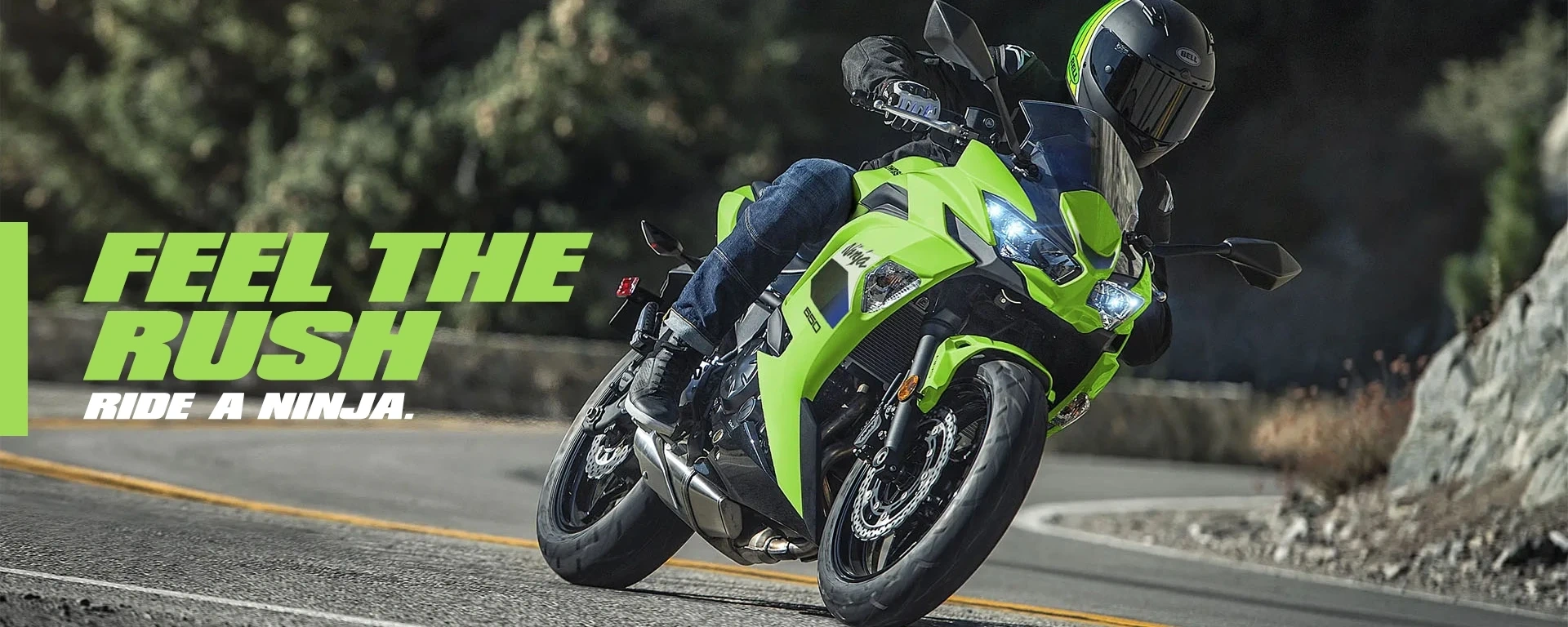 Feel the Rush. Ride a Ninja. alt