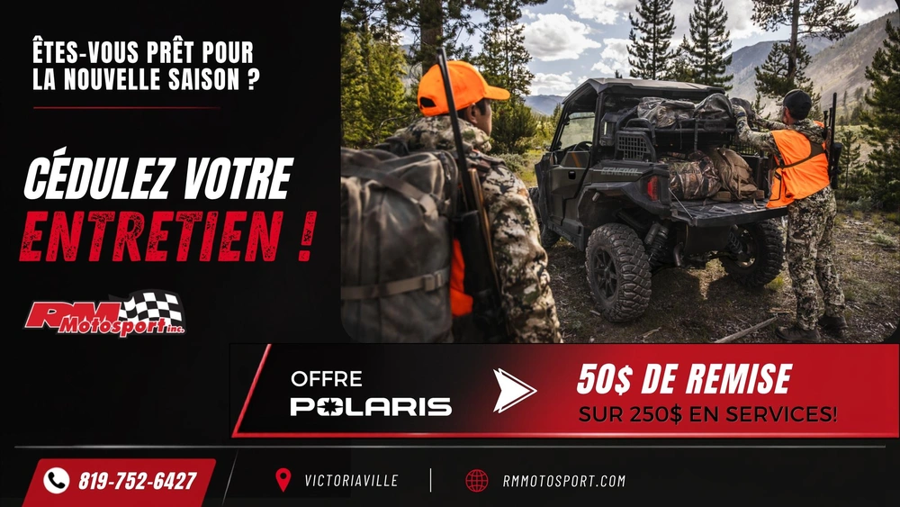 50 $ de remise sur votre entretien Polaris alt
