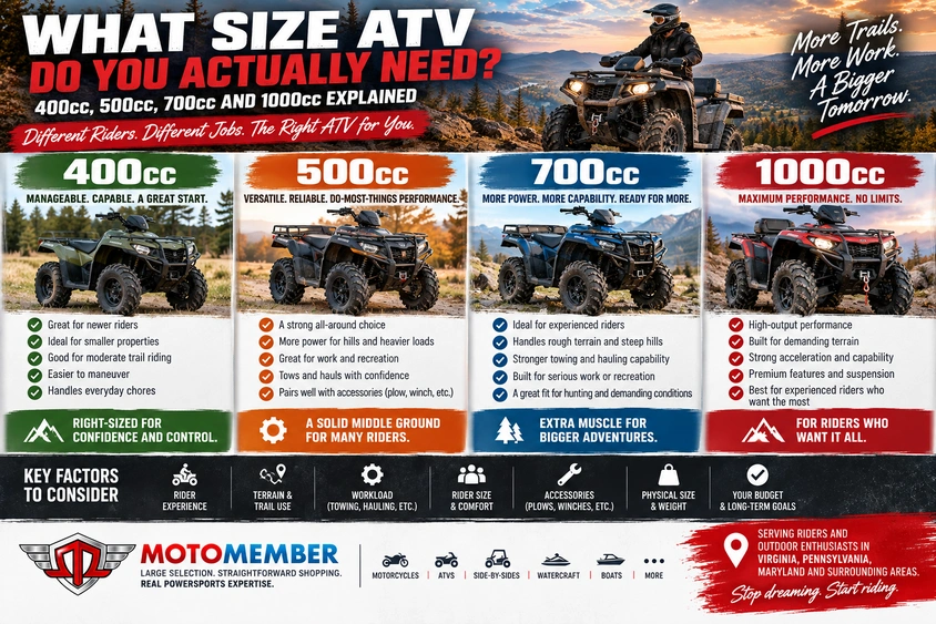 What Size ATV Do You Need? 400cc to 1000cc alt