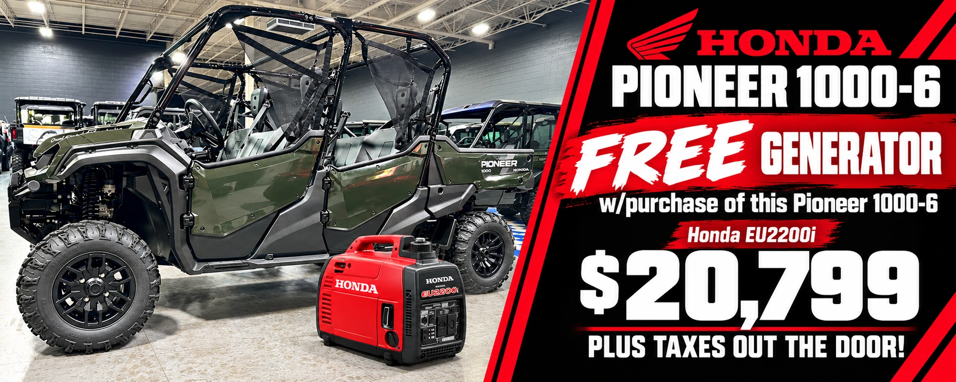 Honda Pioneer w/free generator