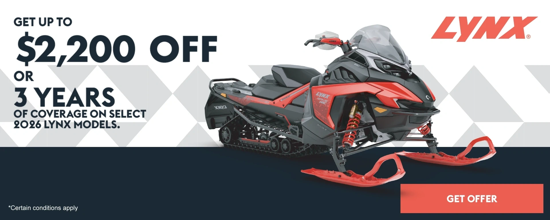 Get up to a $2,200 rebate or 3 years of coverage on select 2026 Lynx models (Trail) alt