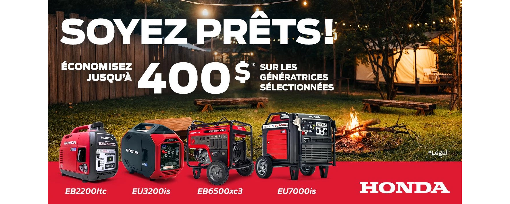 Promotion Génératrices Honda RM Motosport