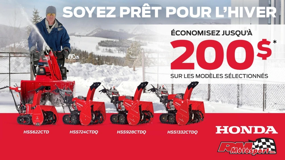 Souffleuses Honda : économisez jusqu’à 200 $ alt