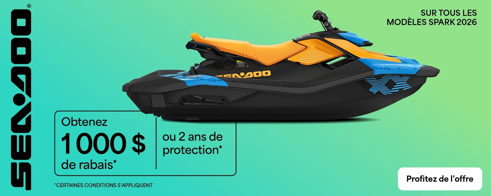 Obtenez 1 000 $ de rabais ou 2 ans de protection sur tous les modèles Spark 2026 alt