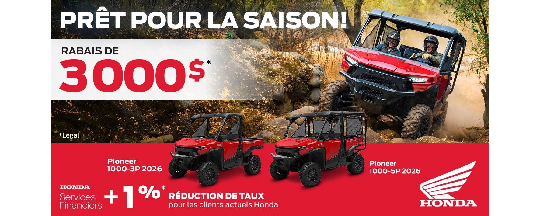 Promotion côte-à-côte Honda 2026 RM Motosport
