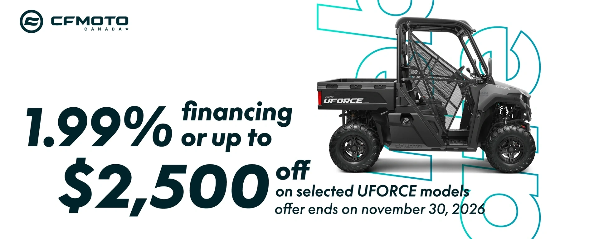 CFMOTO - UFORCE - 1,99% Financing or Up to $2,500 OFF alt