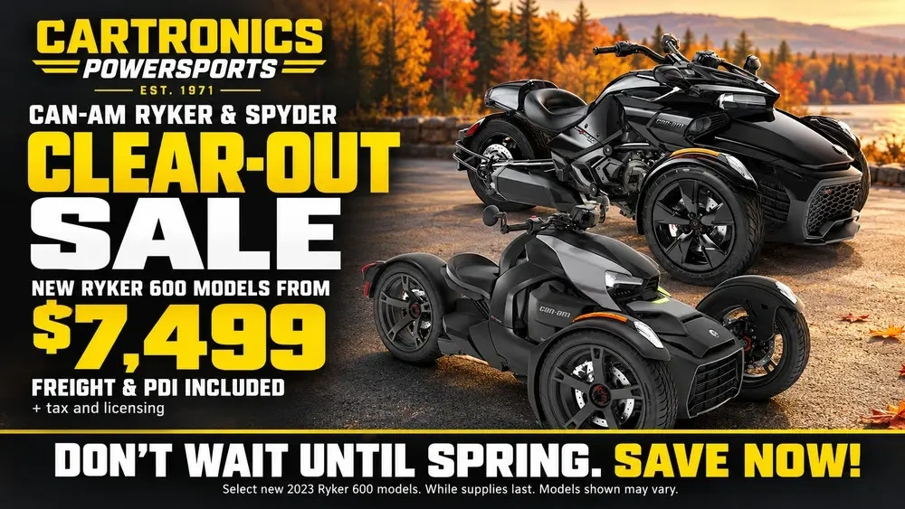Can-Am Ryker & Spyder Clear-Out Sale | Cartronics Kingston alt