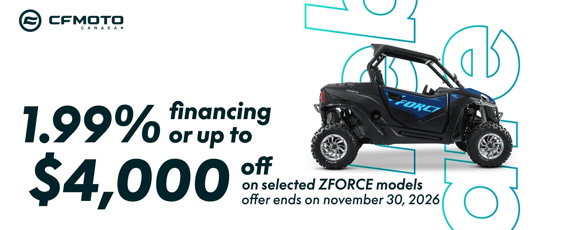 CFMOTO - ZFORCE - 1,99% Financing or Up to $4,000 OFF alt