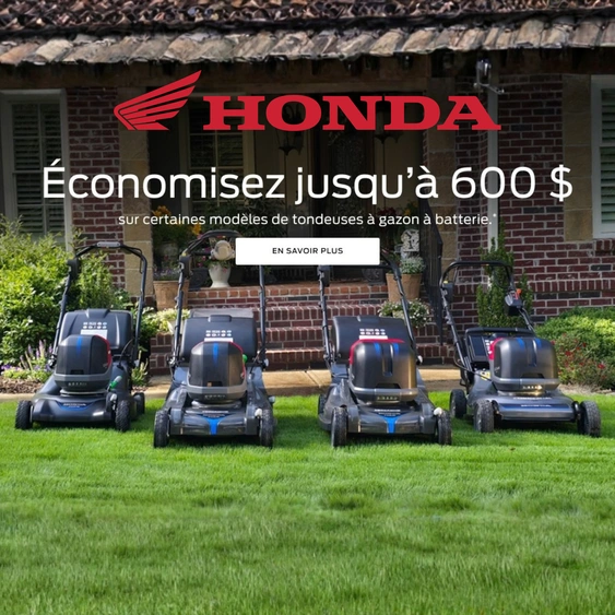 Économisez jusqu'à 600$ sur une nouvelle tondeuse Honda Électrique alt