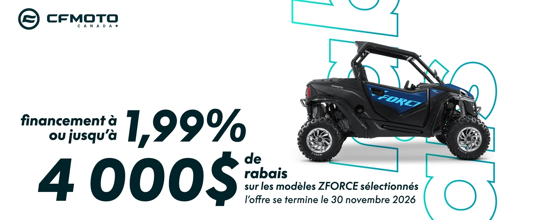 CFMOTO - ZFORCE - Financement à 1,99% ou Jusqu'à 4 000 $ de rabais alt