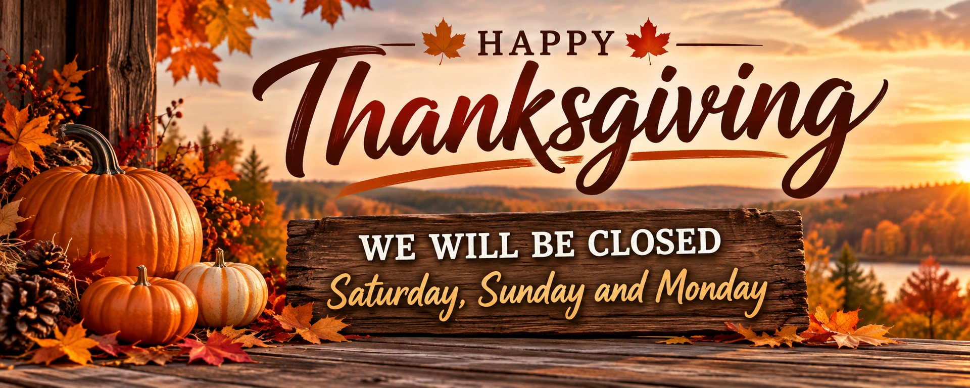 Closed This Weekend for Thanksgiving alt