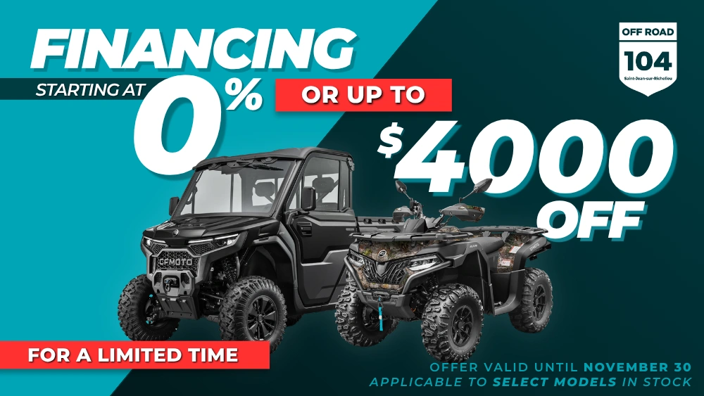 ATV and Side-by-side - 0% Financing or Up to $4,000 Off
