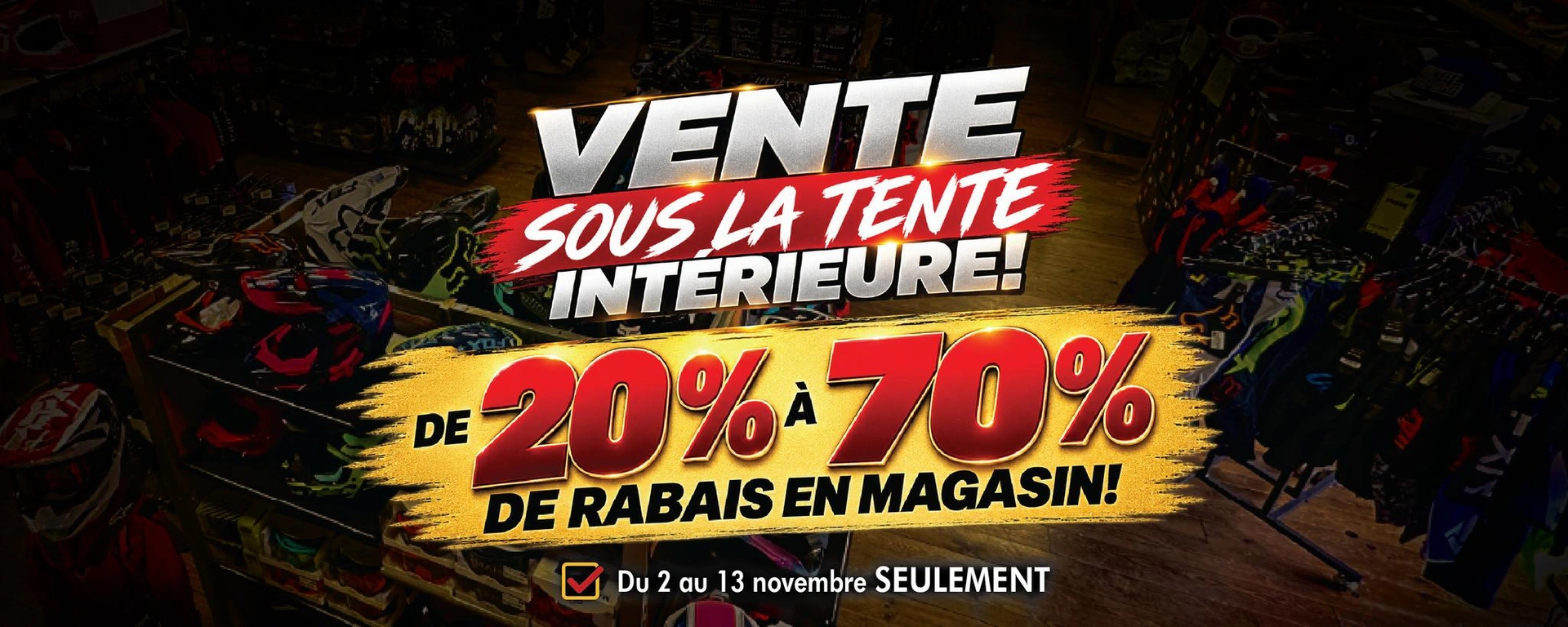 Vente sous la tente interieur