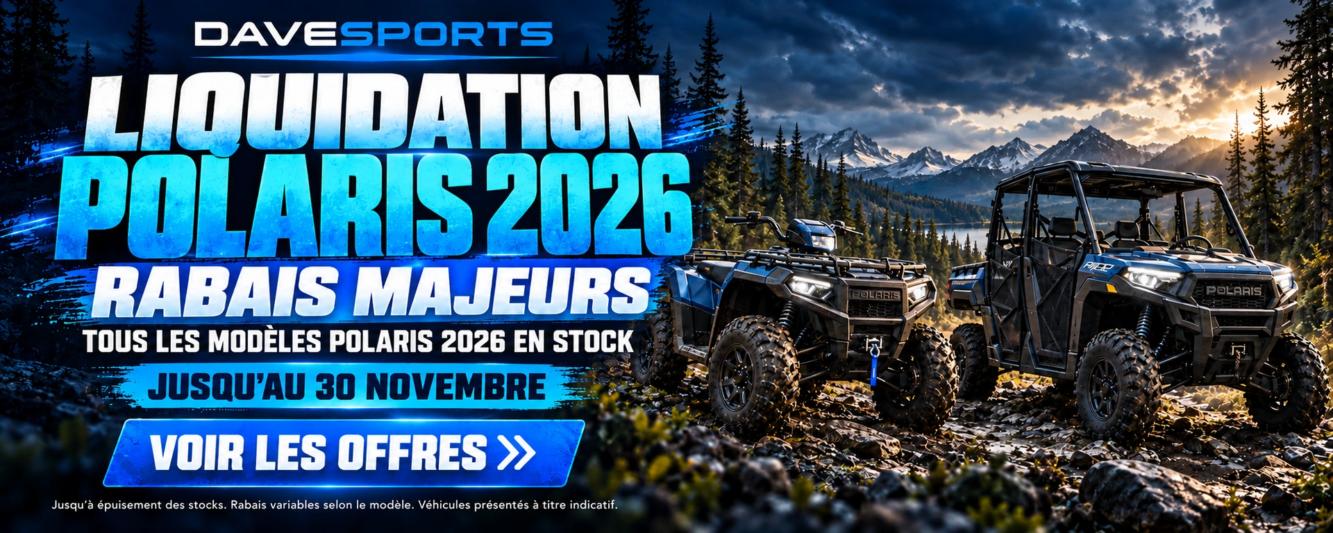 Événement de rabais sur les véhicules hors route Polaris 2026
