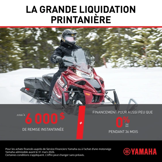 La grande Liquidation printanière de motoneiges Yamaha alt