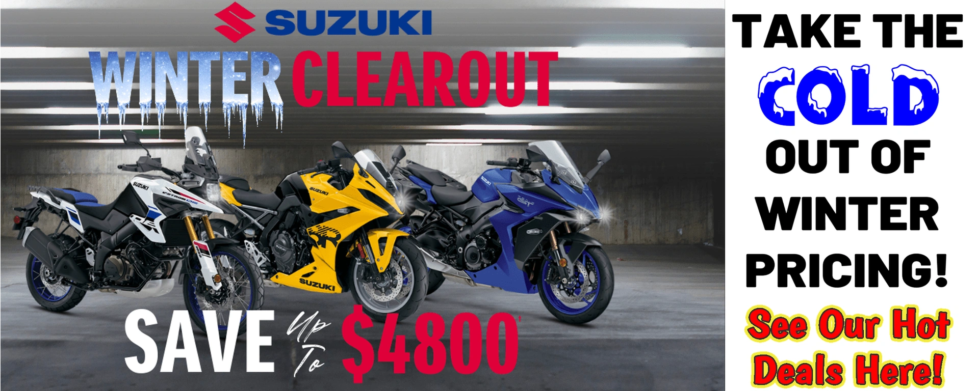 SUZUKI MOTORCYCLE WINTER CLEAROUT SALE alt