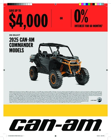 UP TO $4,000 OFF SELECT 2025 CAN-AM COMMANDER MODELS alt