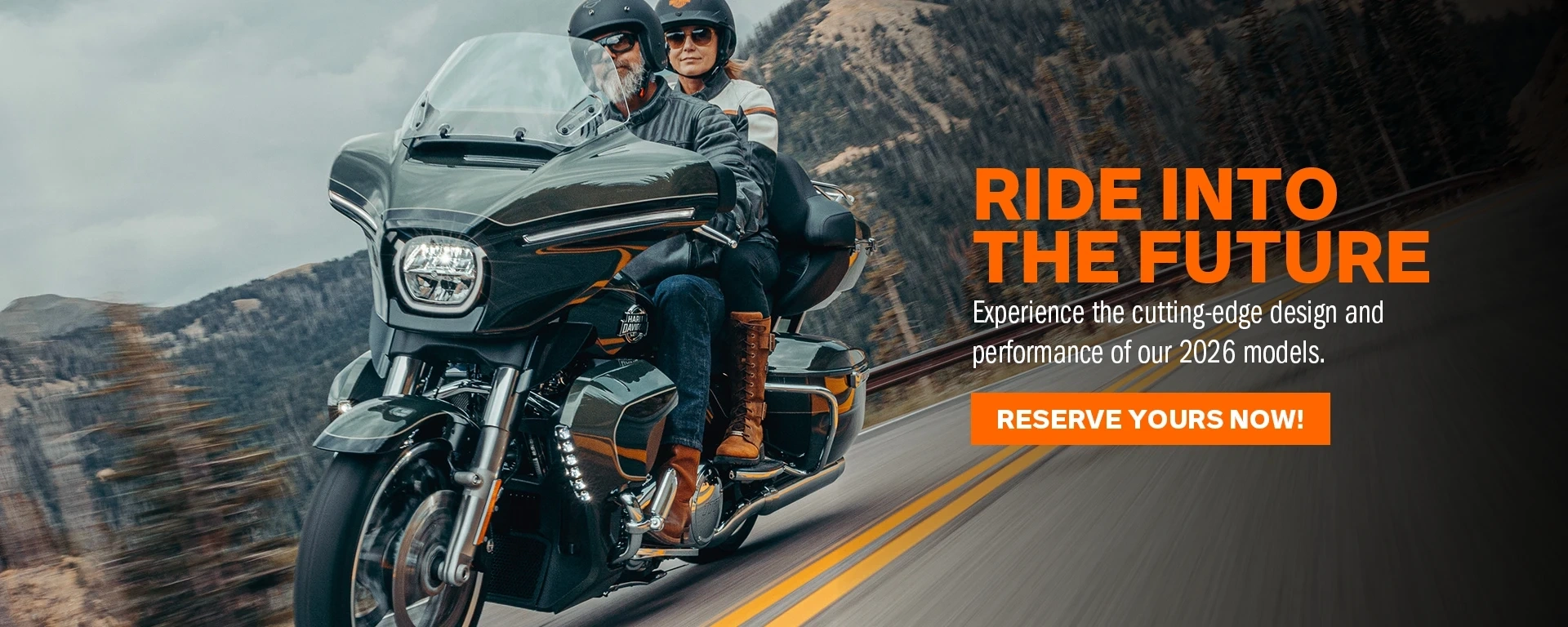 Ride into the futureExperience the cutting-edge design and performance of our 2026 models. alt