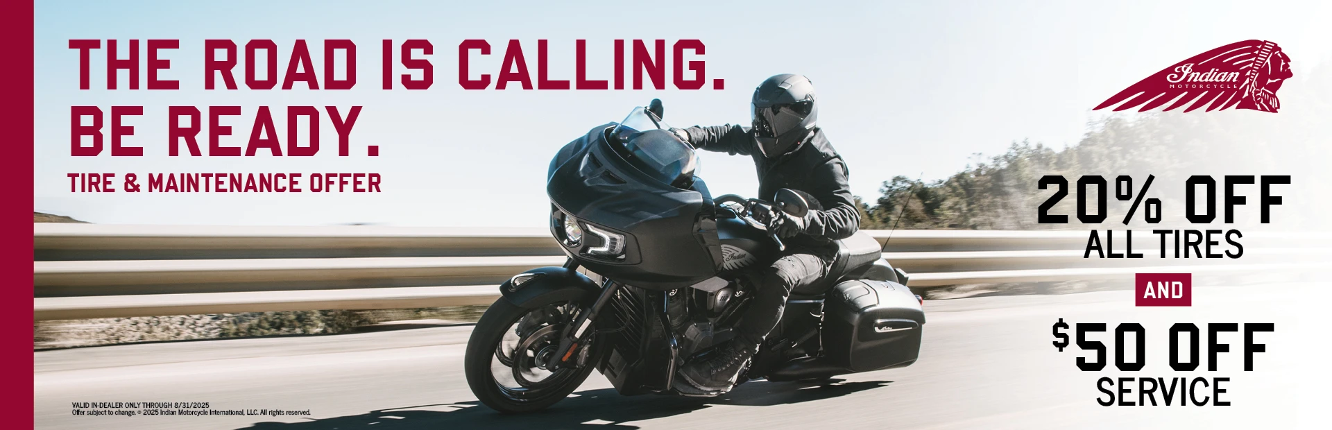 Save 20% off All Tires & $50 off any Service