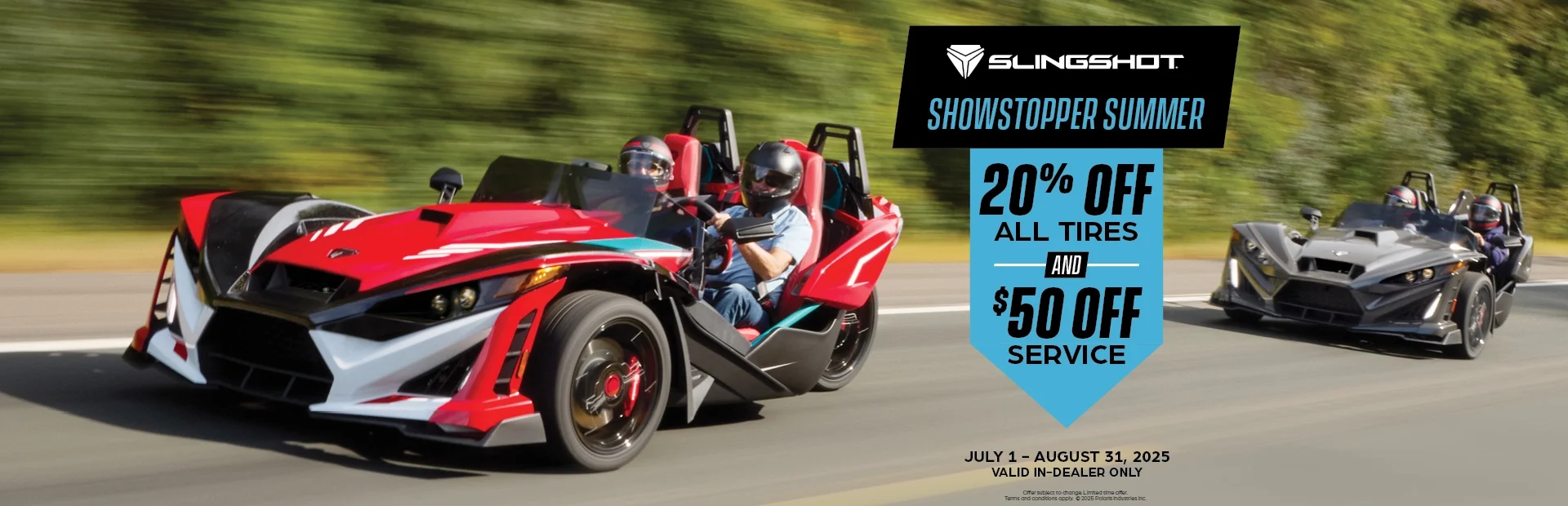 Showstopper Summer Tires Offer - Slingshot alt