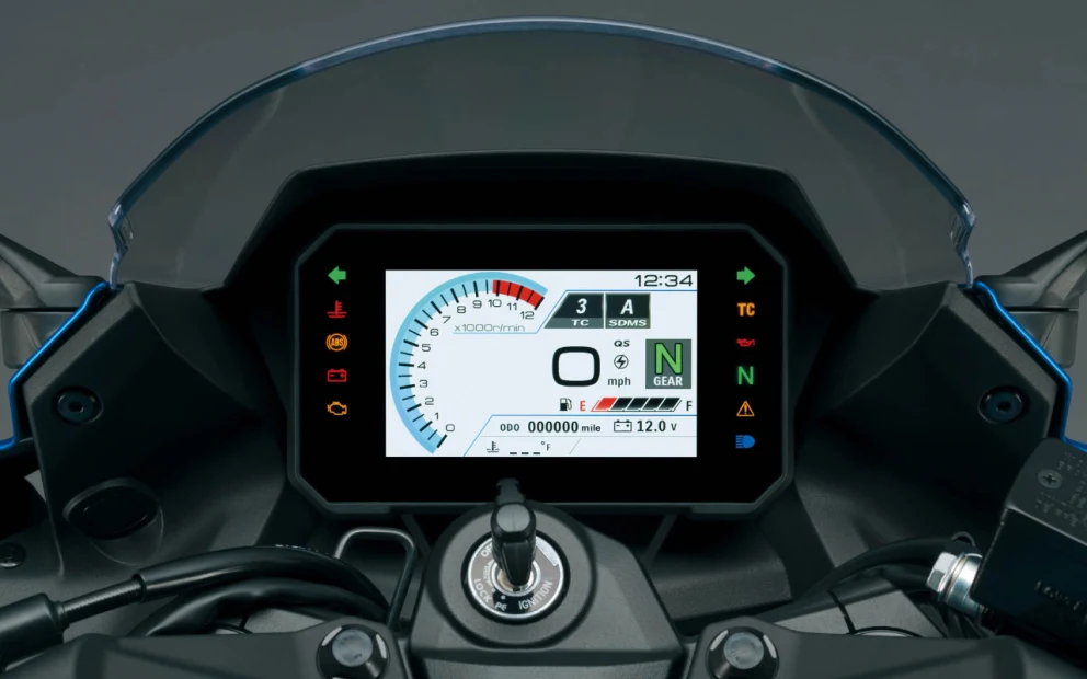 dashboard view of a 2024 GSX-8R